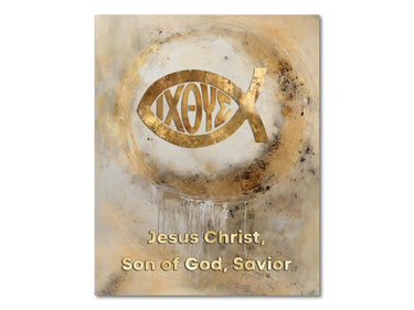 Ichthys Symbol - Jesus Christ, Son of God, Savior Poster Print